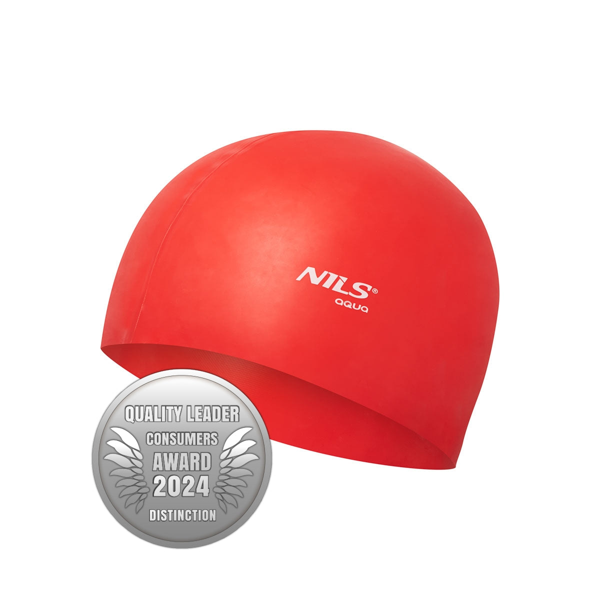 Red Silicone Swimming Cap – Solid Color