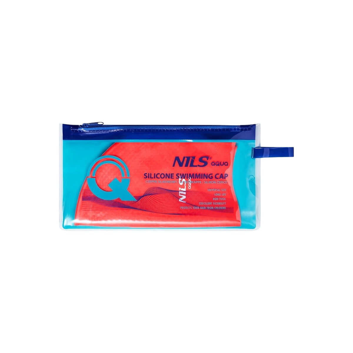 Red Silicone Swimming Cap, Solid Color, Dotted Design