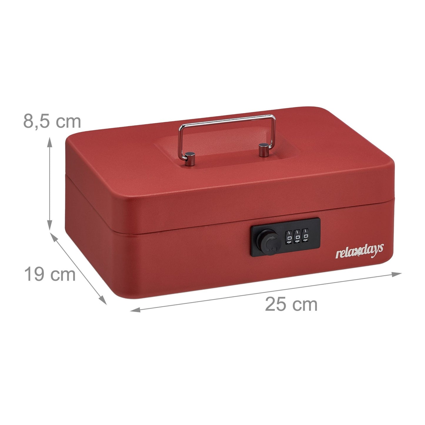 Red cash drawer with combination lock