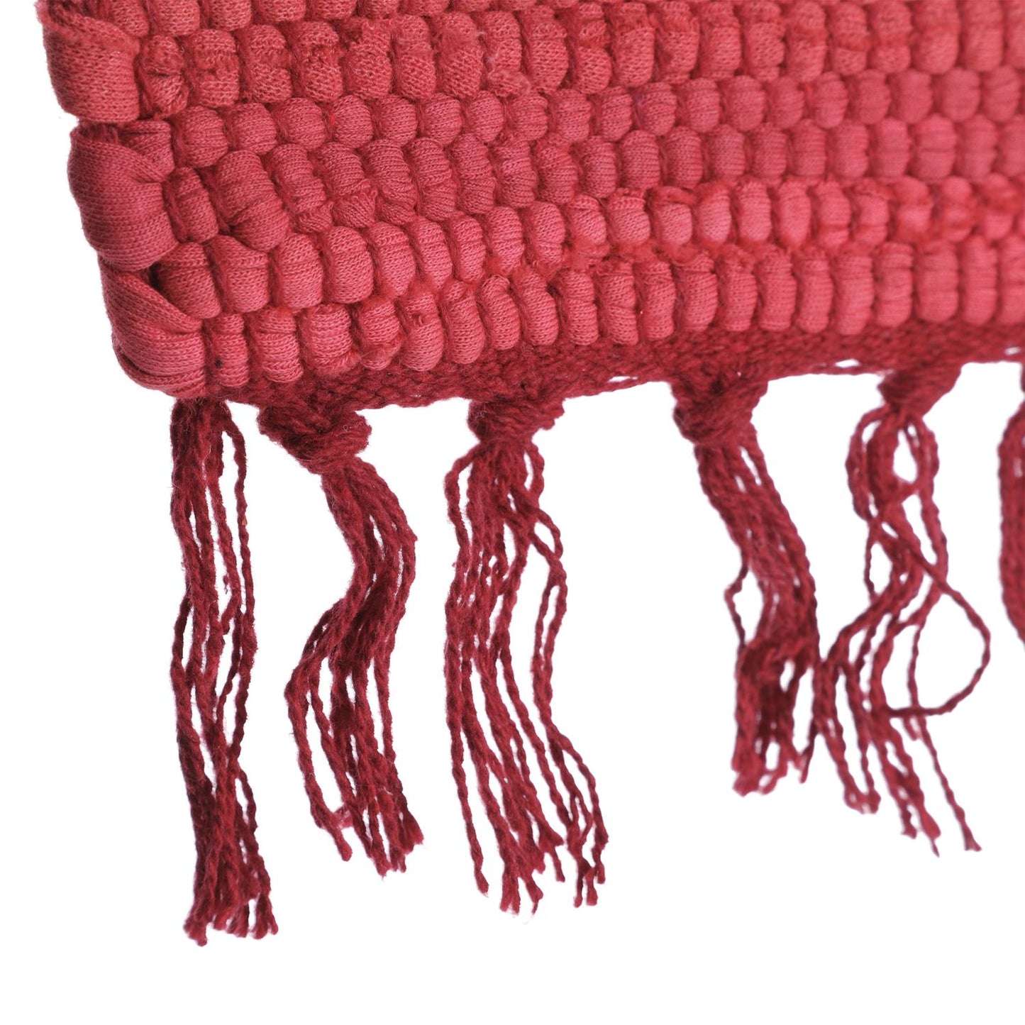 Red cotton rag rug
