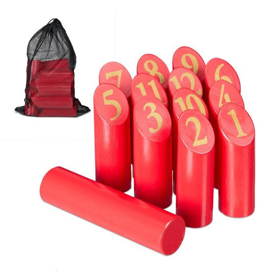 Red cube game with bag