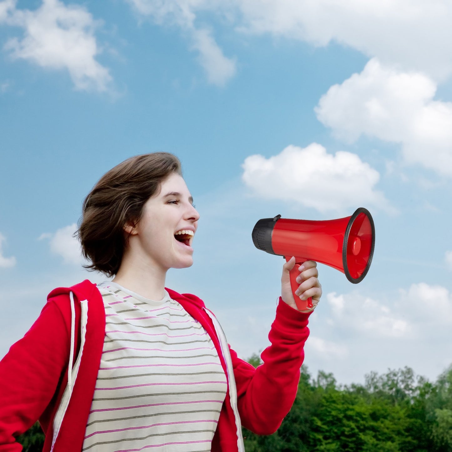 Red megaphone for stadium