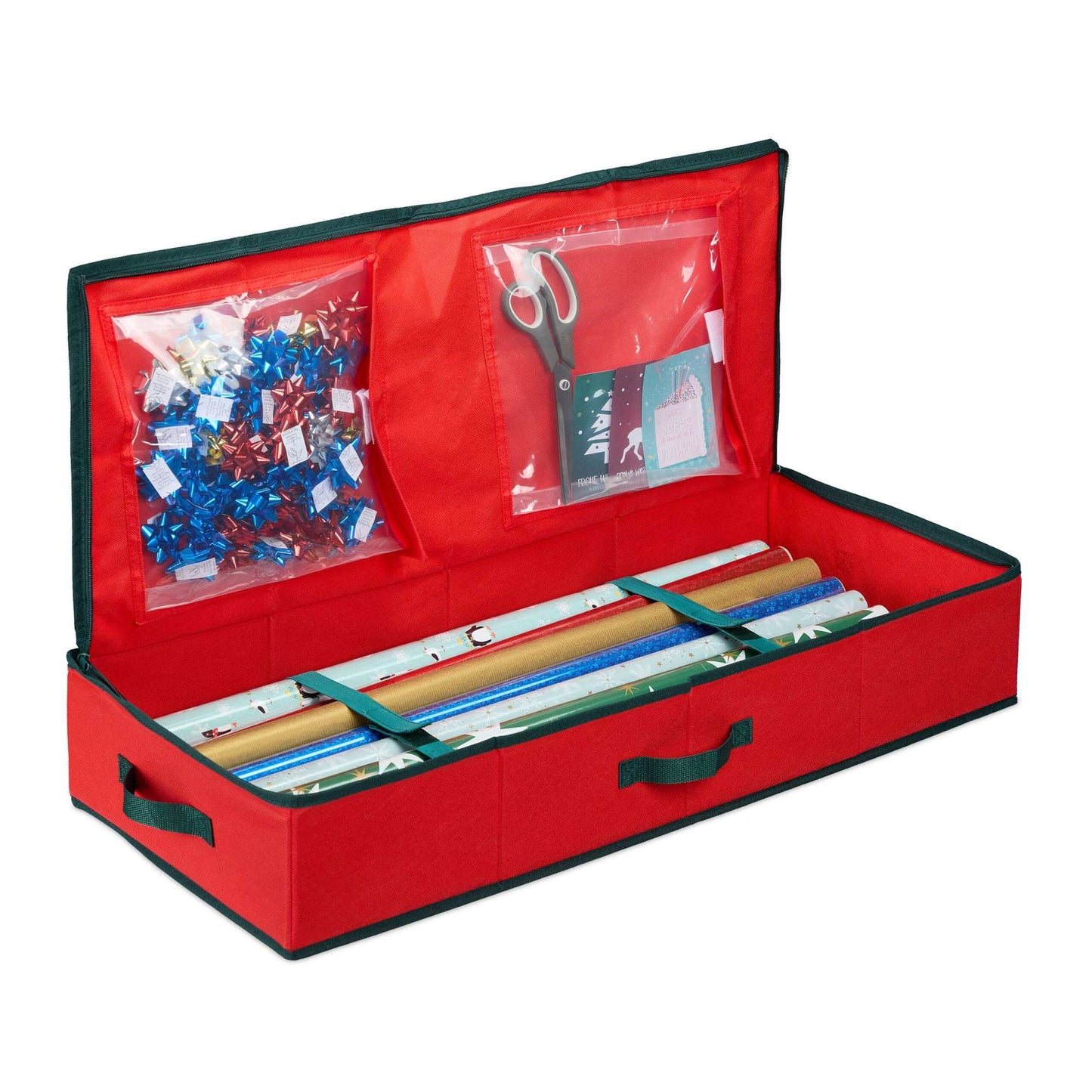 Red storage box for wrapping paper