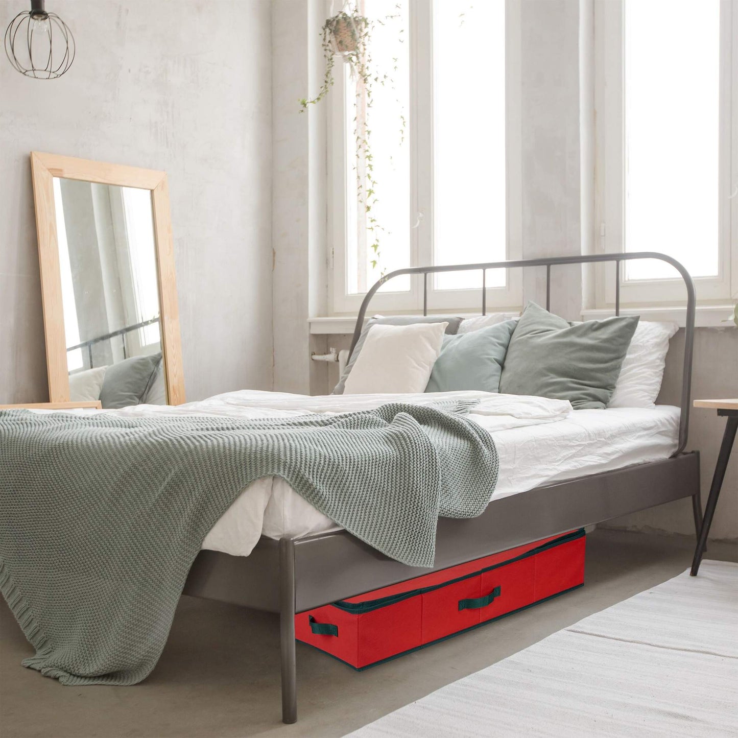 Red storage box for wrapping paper