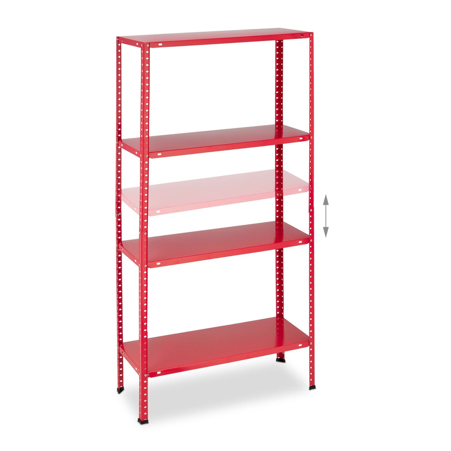 Red sturdy shelf with 4 levels
