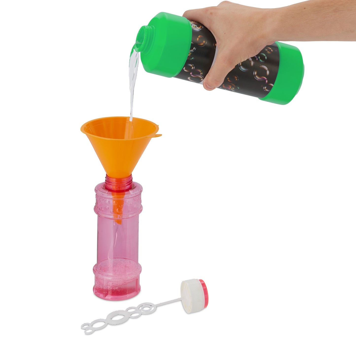 Refill bottle for soap bubbles 1 l Set of 2