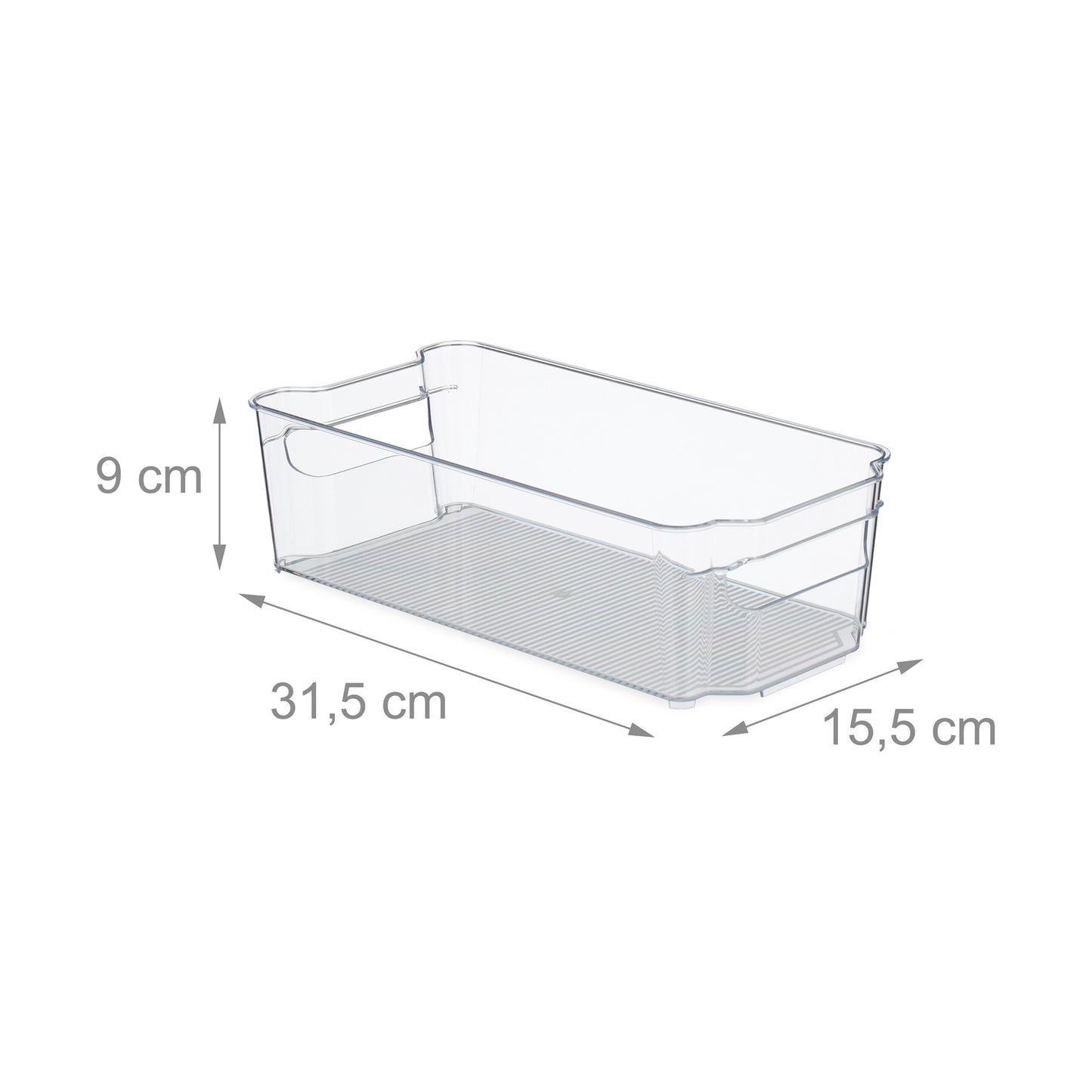 Refrigerator storage with handle