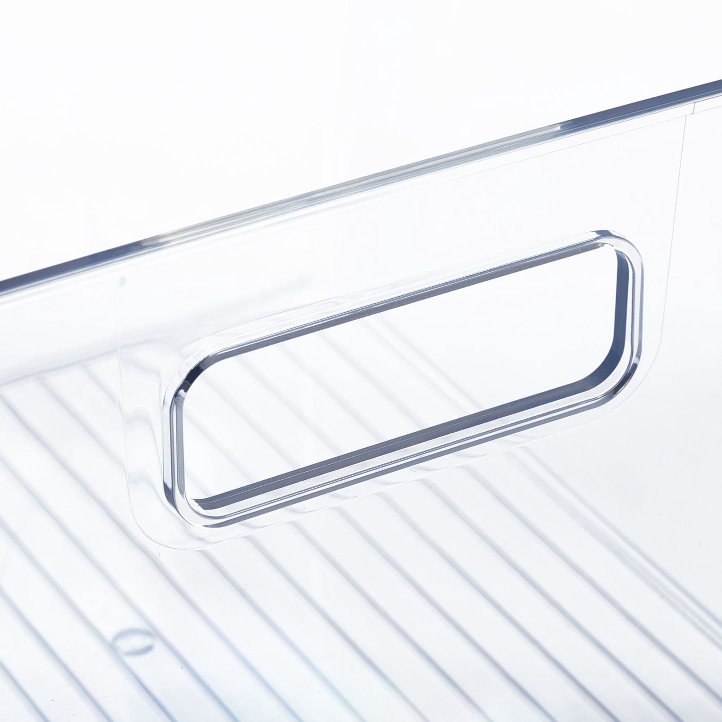 Refrigerator storage with handle