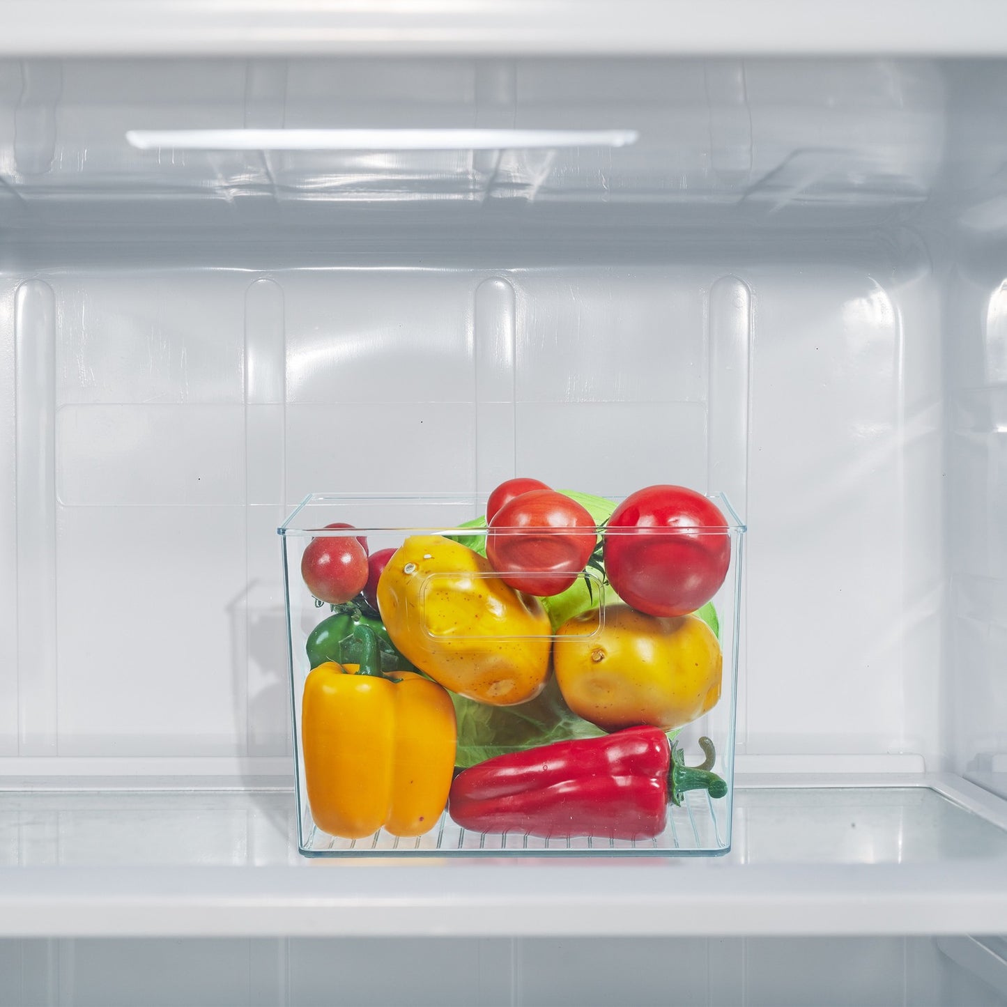 Refrigerator storage with handle