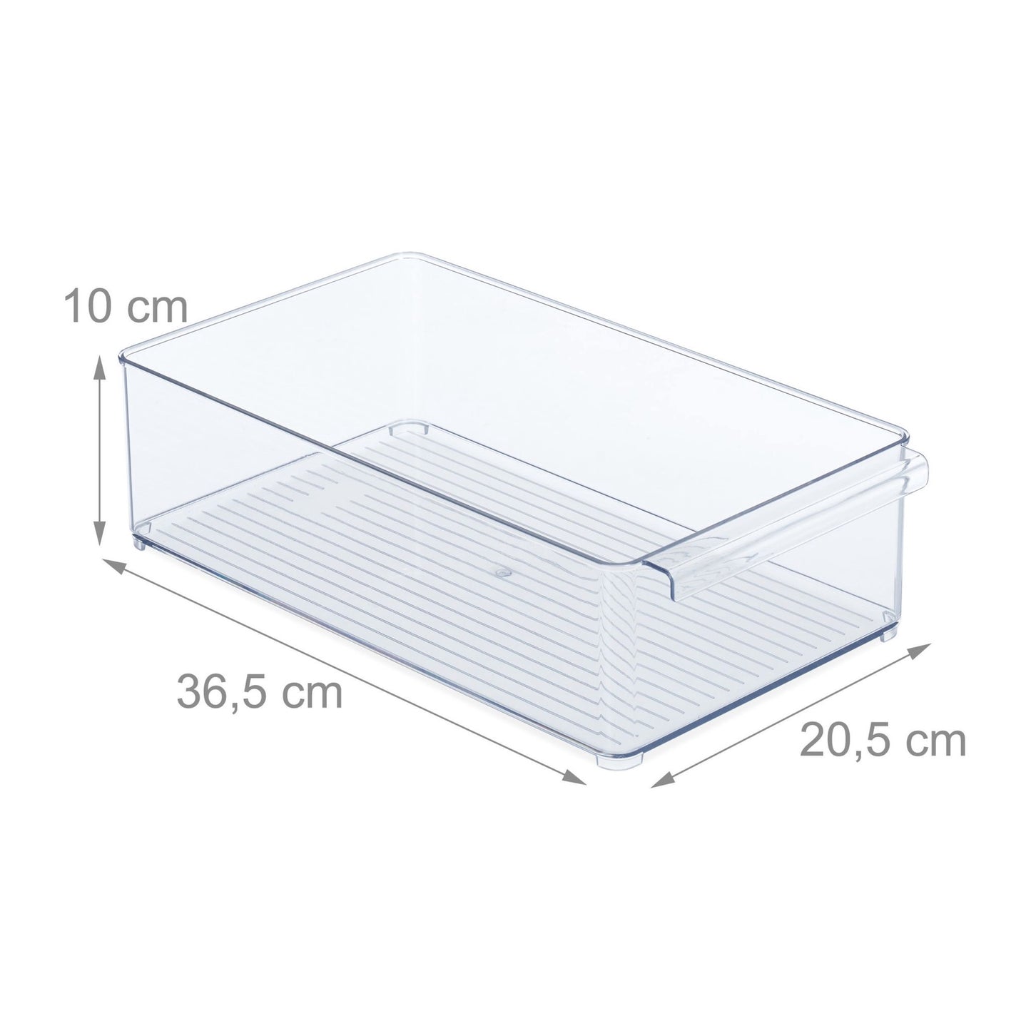 Refrigerator storage with handle