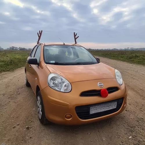 Reindeer Antlers & Nose Car Decoration Set – Easy Install