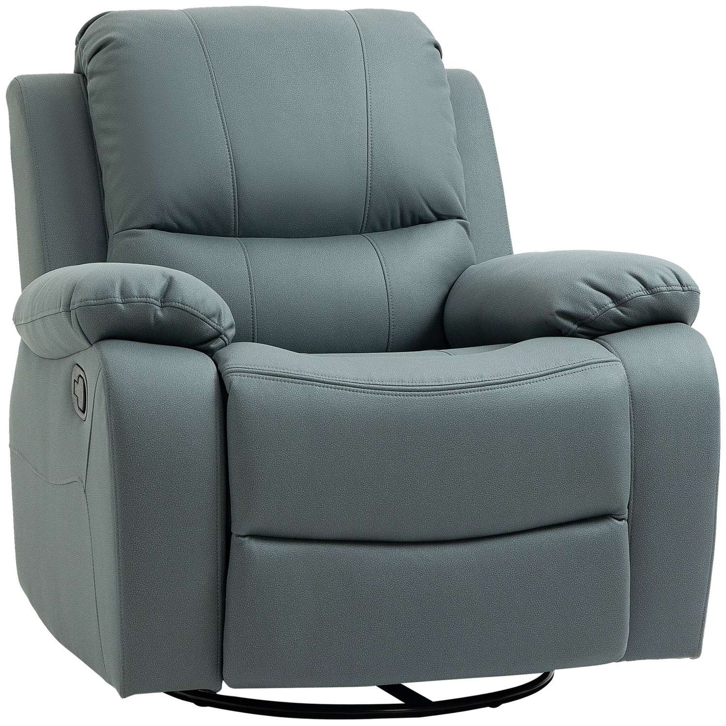 Reclining relaxation chair with footrest, green polyester