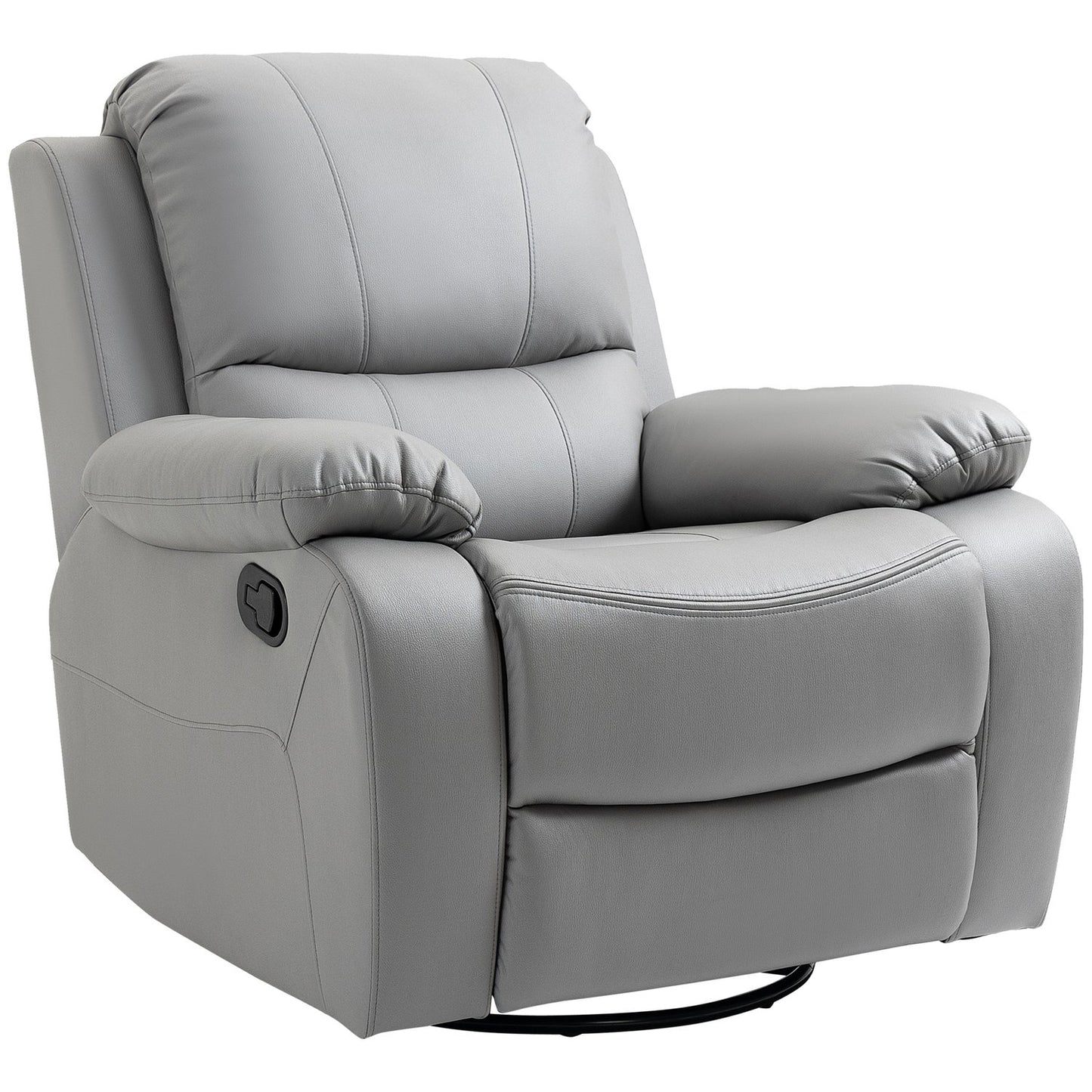 Reclining TV chair with footrest, polyester, grey, 150 kg capacity
