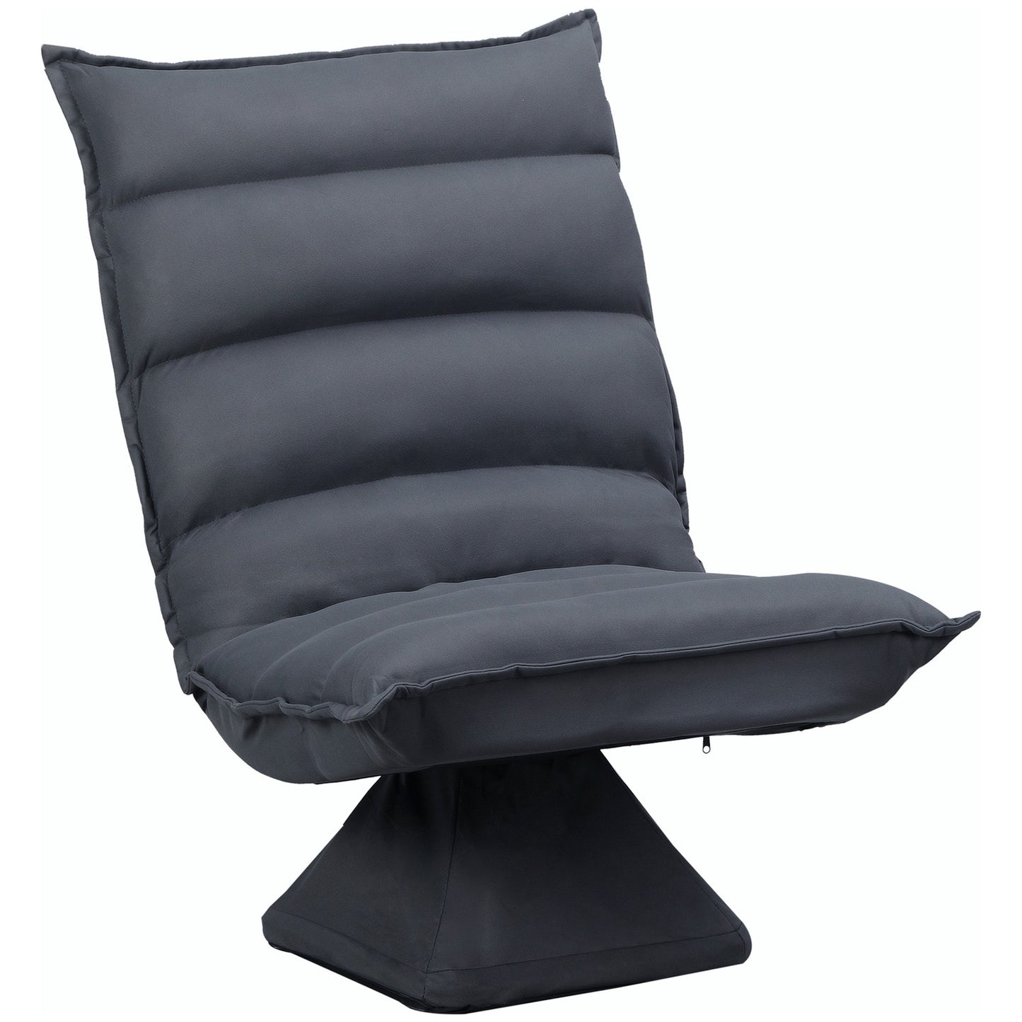 Rotating floor chair - 360° base, adjustable backrest, dark grey