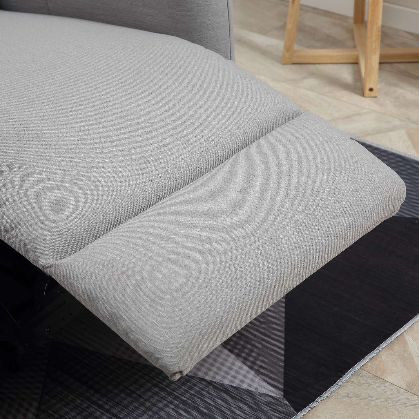 Lounger with USB, 140° tilt, polyester, grey