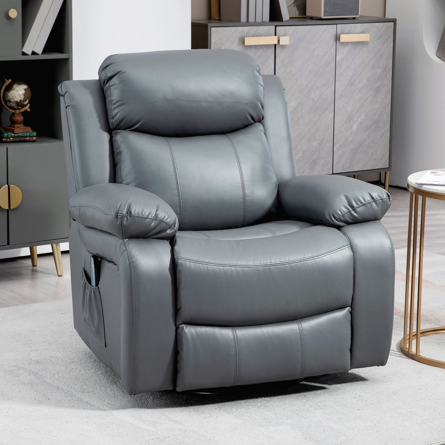 Electric massage chair, 8 vibration points, gray