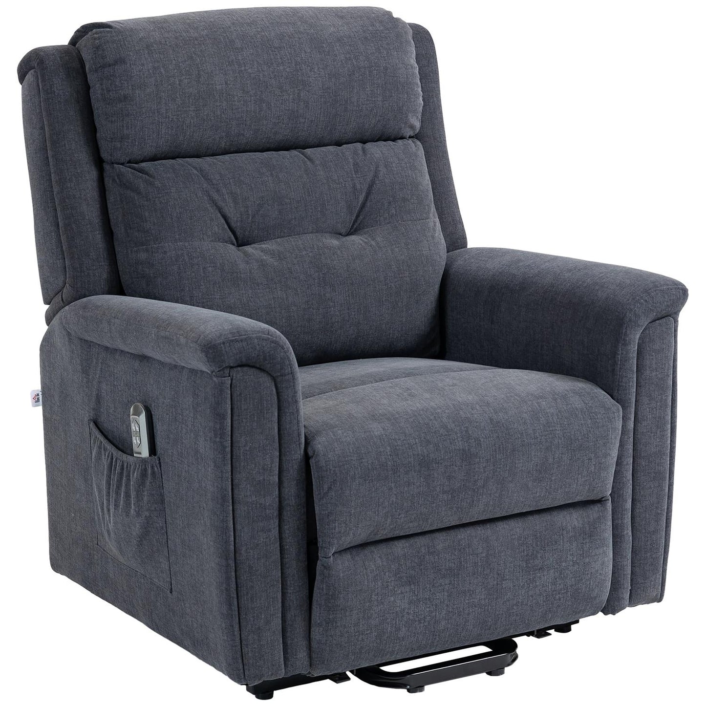 Electric recliner, standing aid, remote control, dark grey