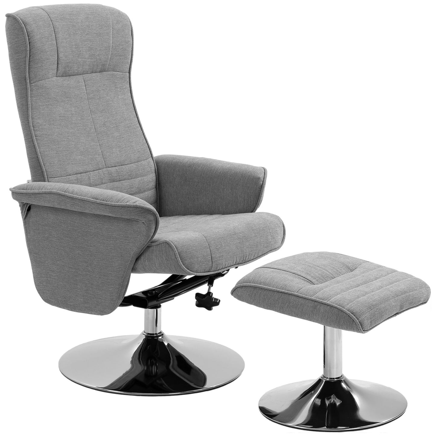 Velvet Gray Reclining TV chair, Swivel, Supports 150 kg