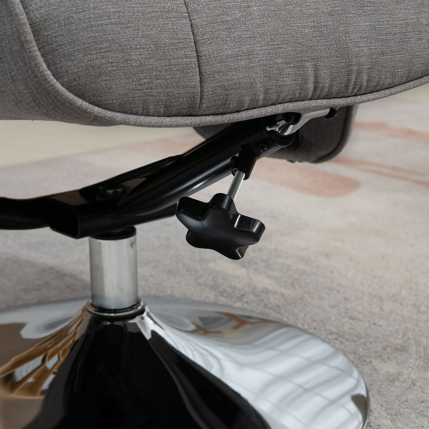 Velvet Gray Reclining TV chair, Swivel, Supports 150 kg