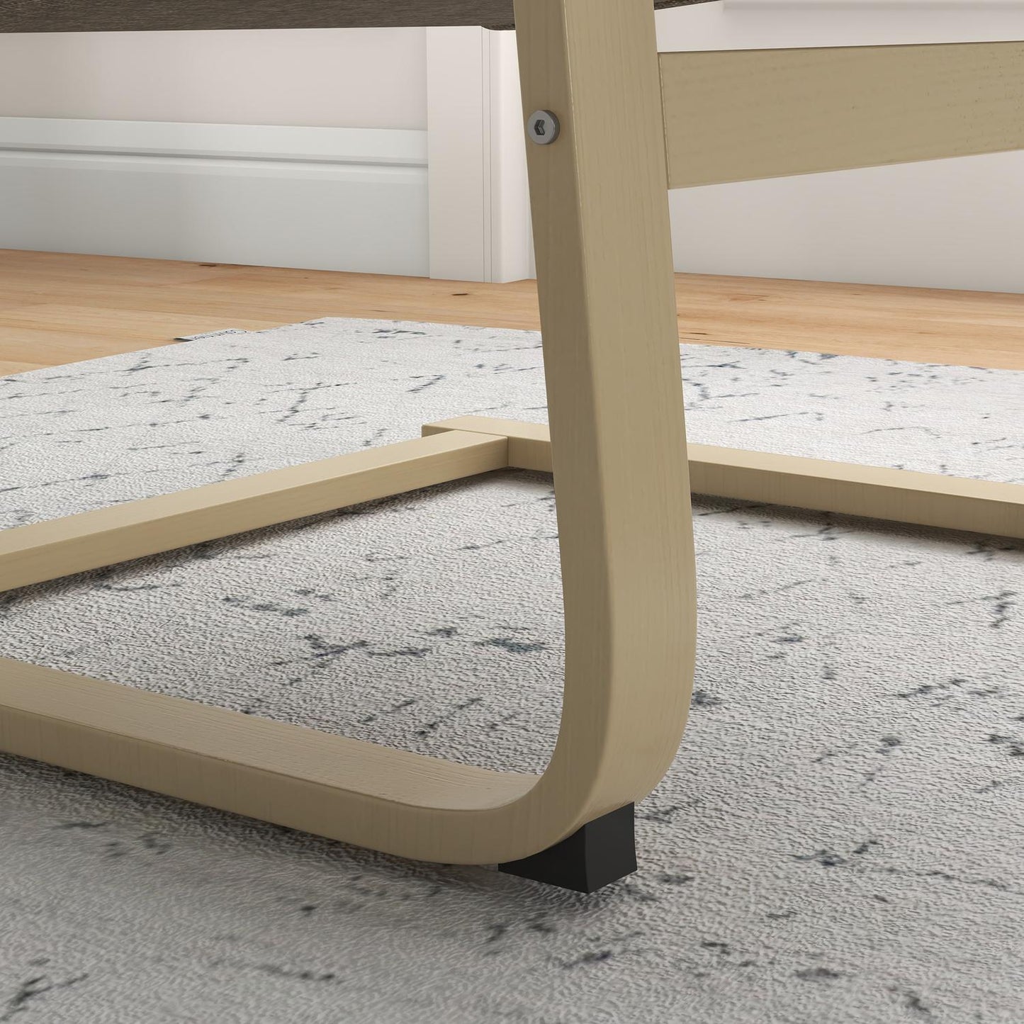 Brown linen-look relaxation rocking chair with cushion