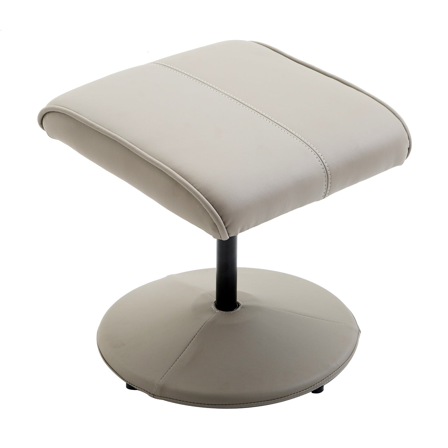 Gray recliner with 360° swivel and footrest