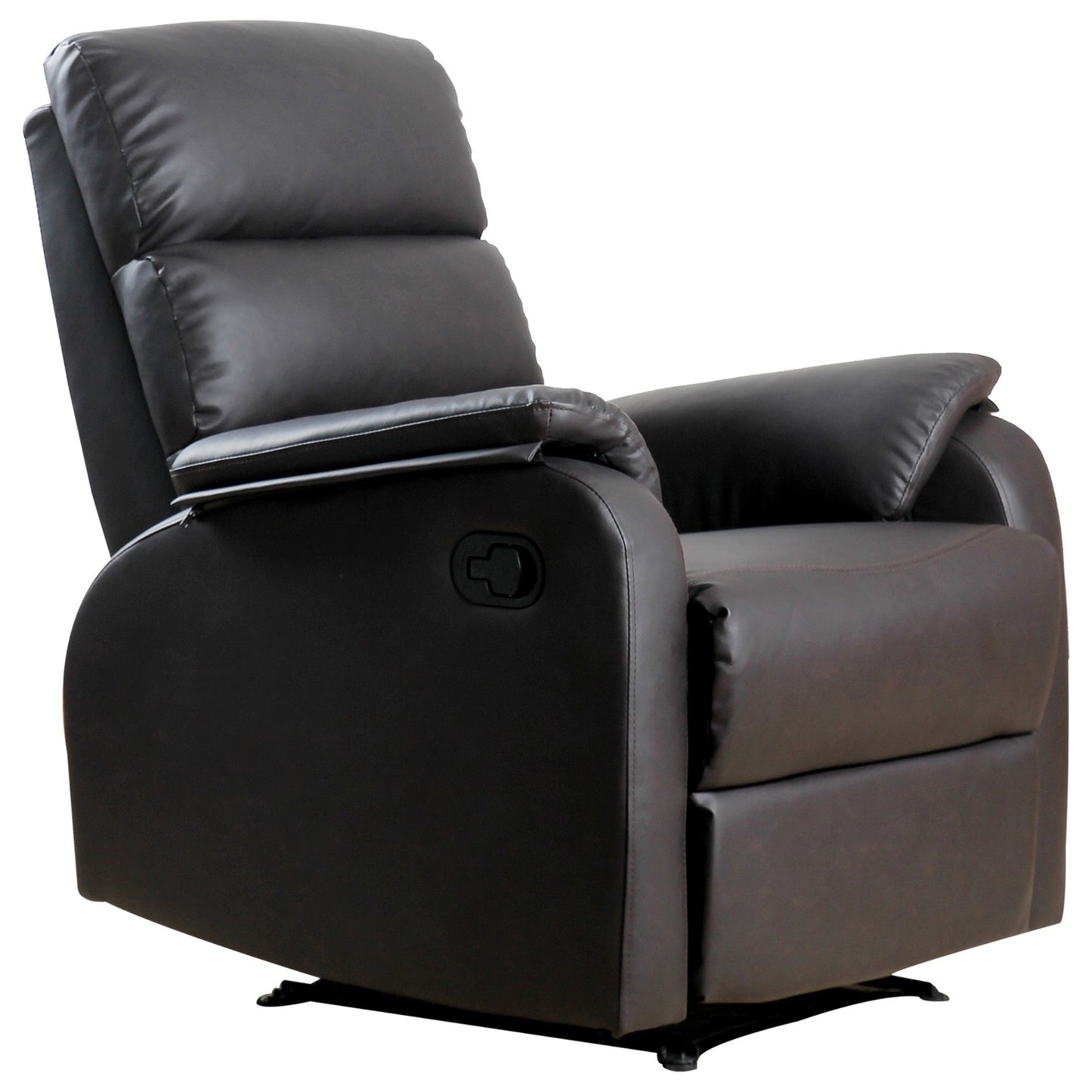 Ergonomic brown recliner - artificial leather, adjustable