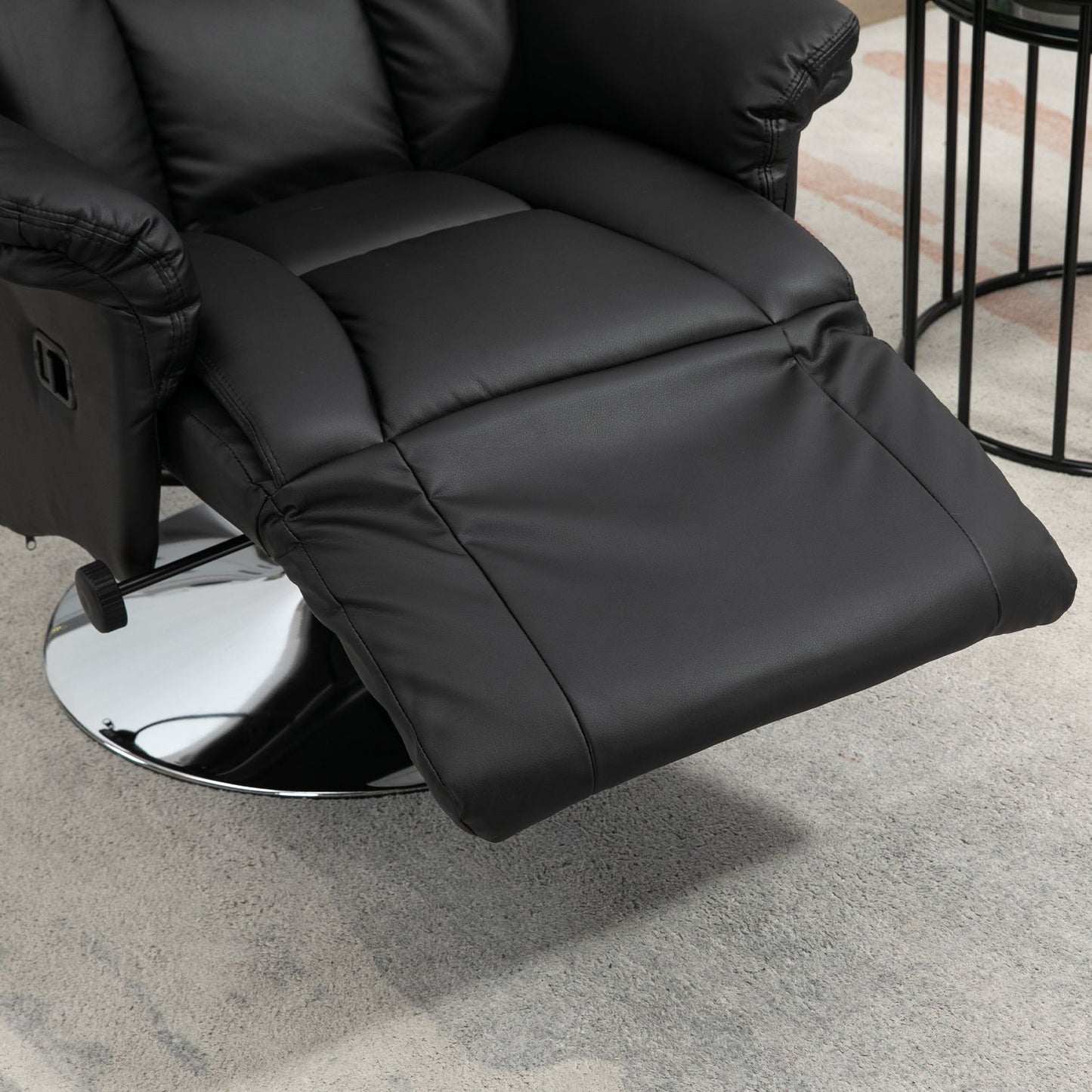 Lounger with adjustable backrest, leather, 150 kg capacity