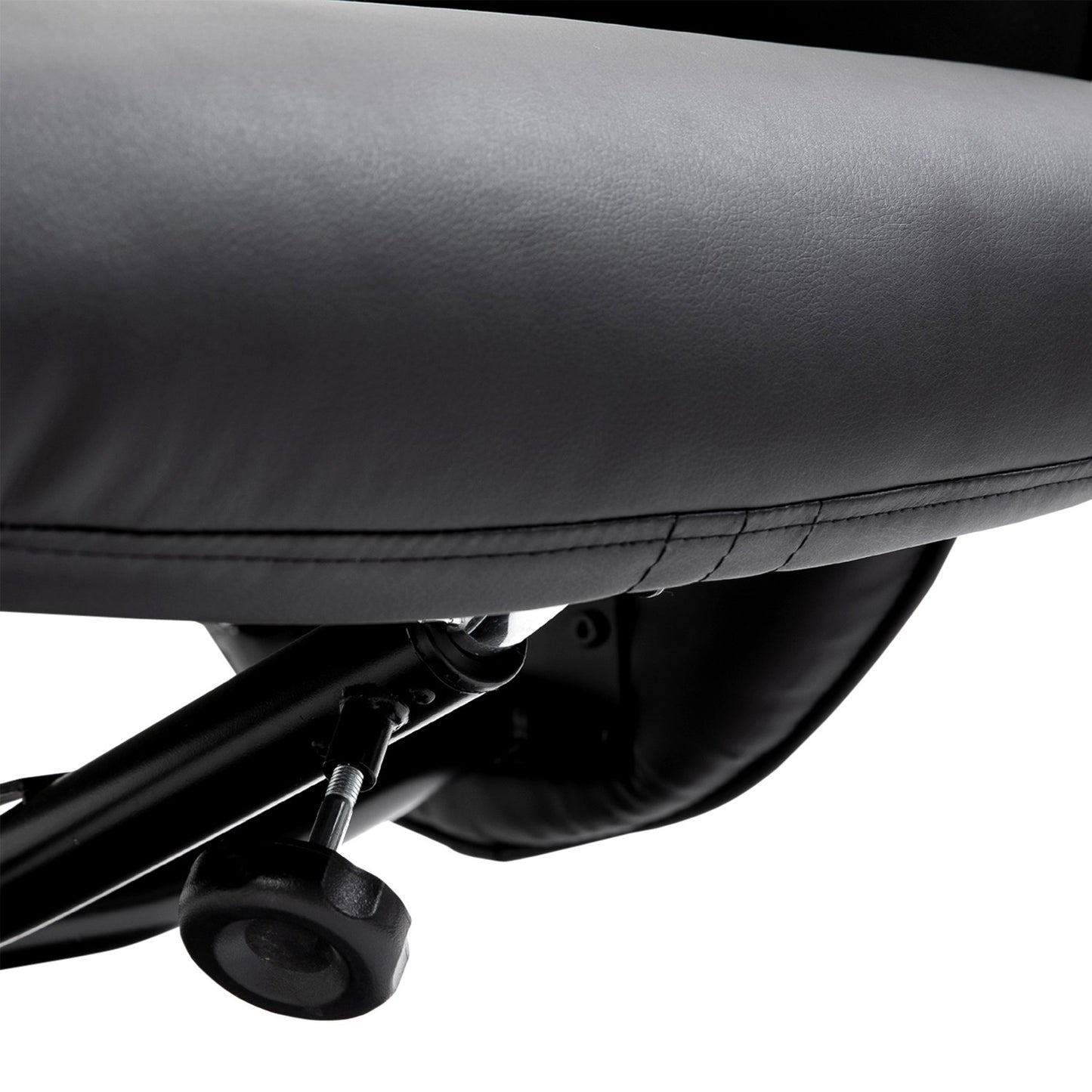 Massage chair with ottoman; Black artificial leather