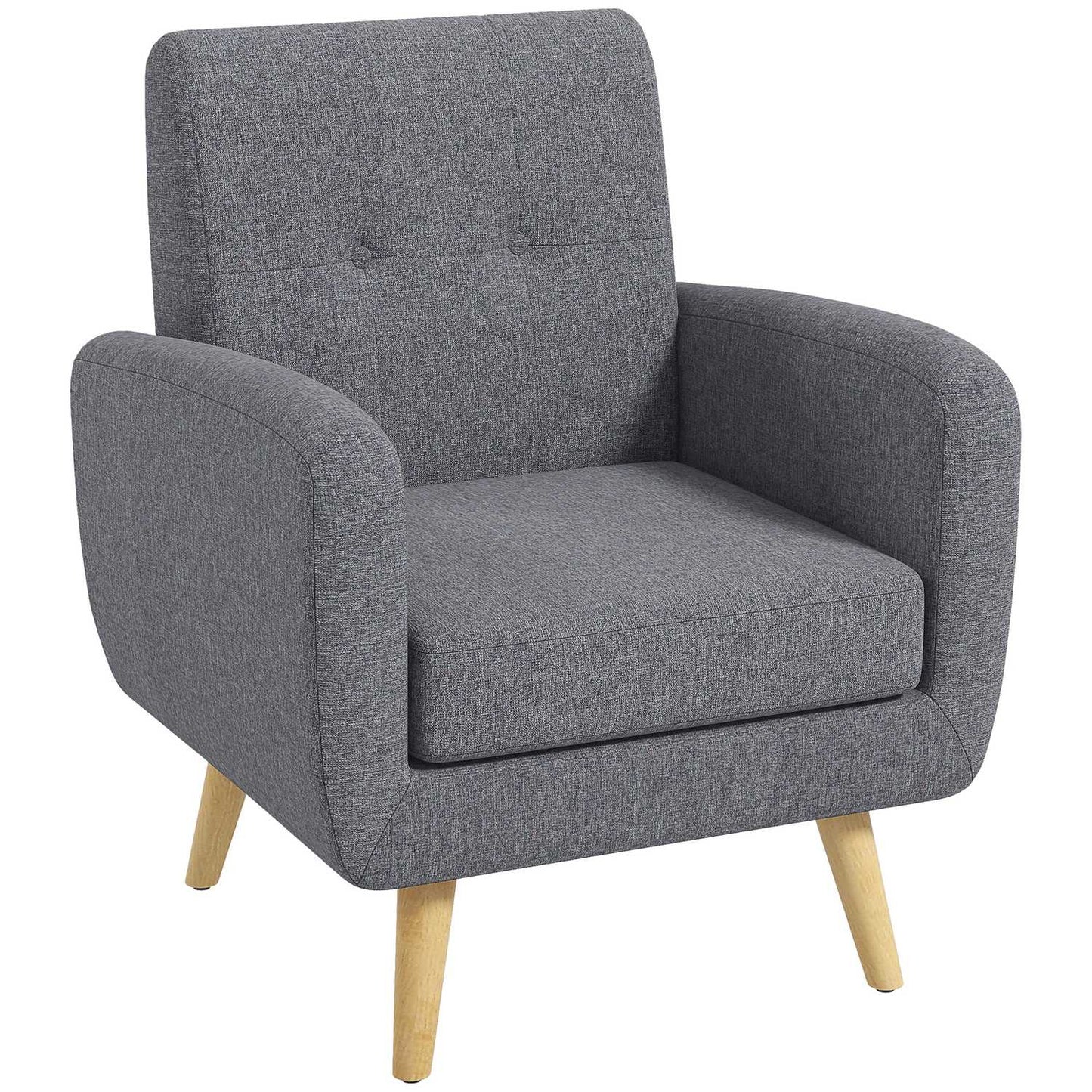 Light gray upholstered relaxation chair for living room