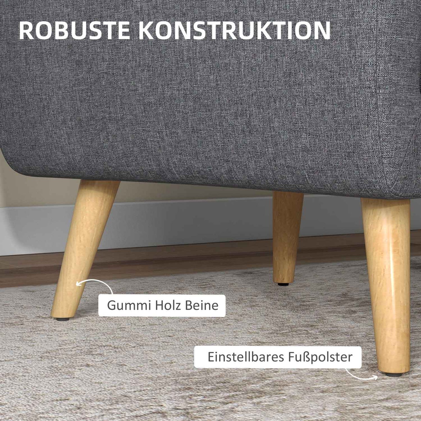 Light gray upholstered relaxation chair for living room