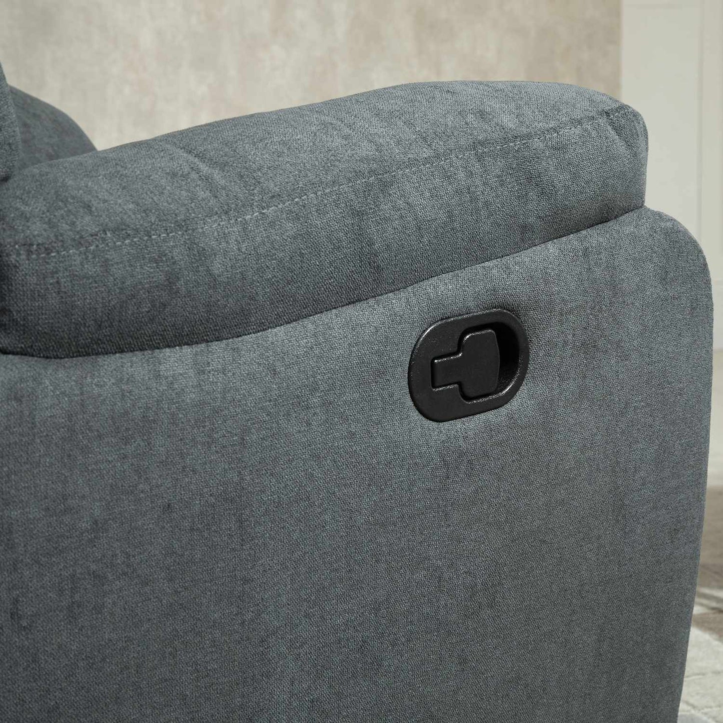 Reclining TV chair in linen look, can handle up to 150 kg