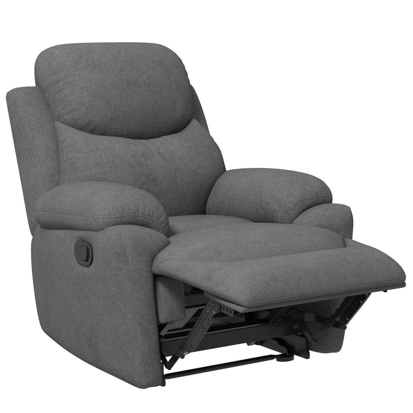 Armchair, upholstered relaxation chair with linen look, grey