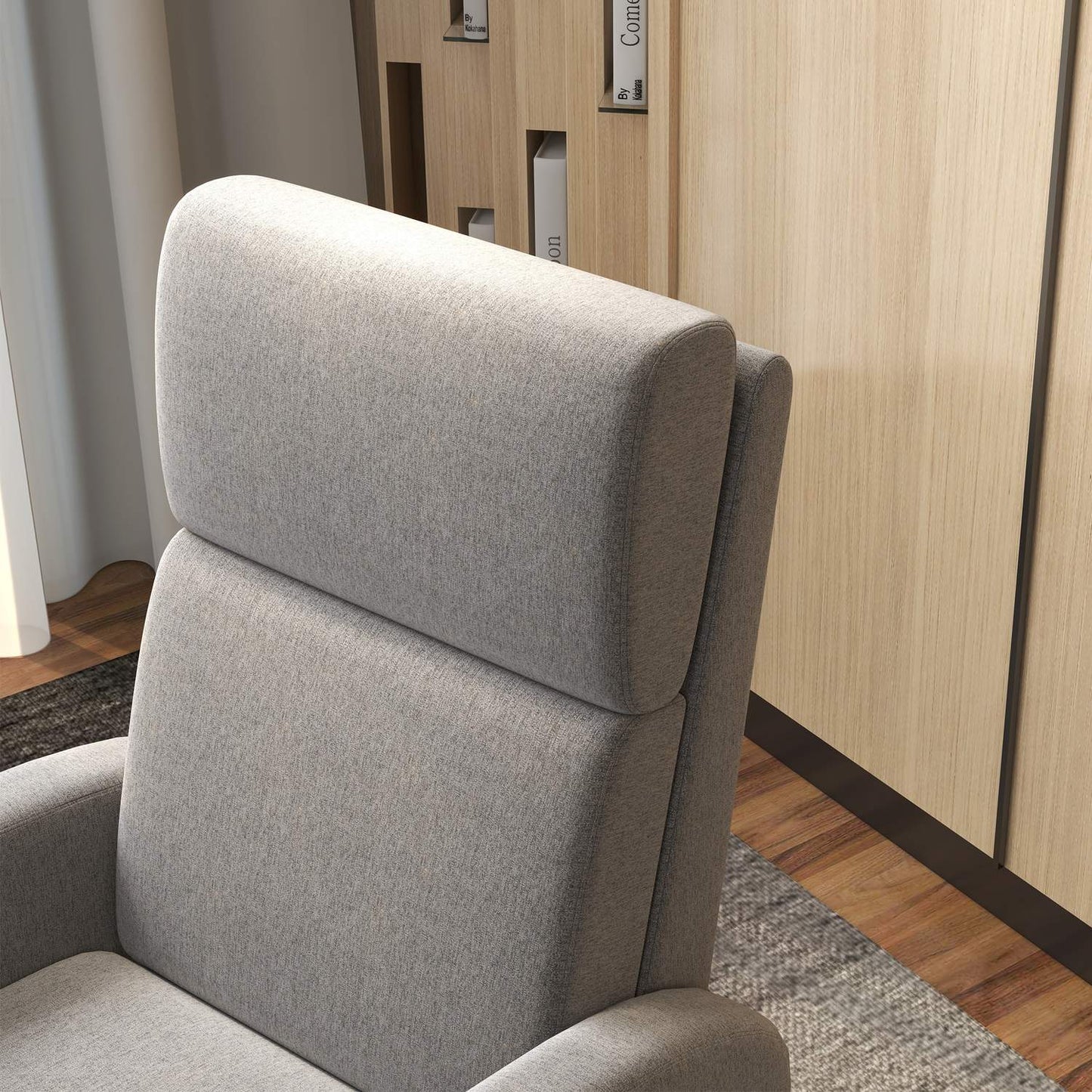 Reclining chair in linen look with footrest, capacity 120 kg