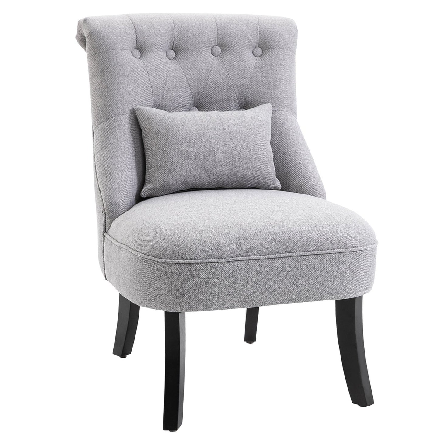 Relaxation chair with back cushion, linen grey, 52.5x69x77 cm