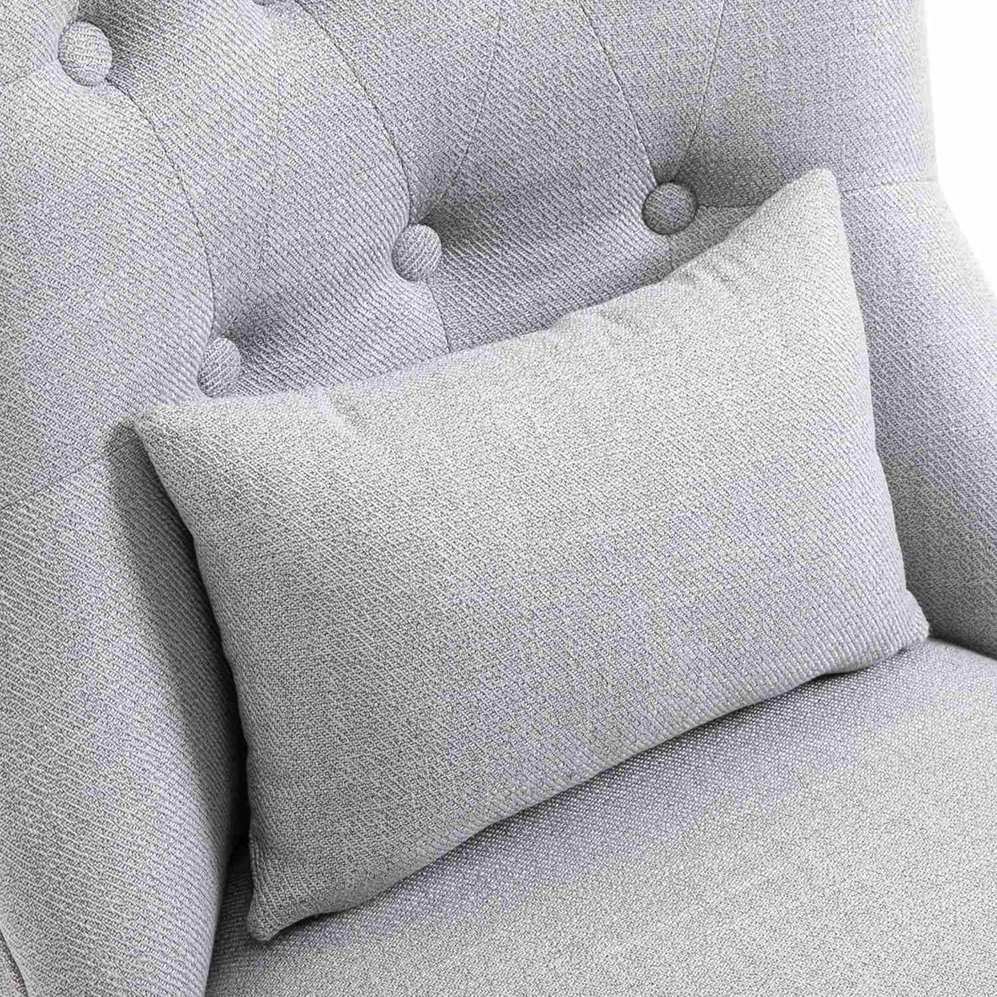 Relaxation chair with back cushion, linen grey, 52.5x69x77 cm