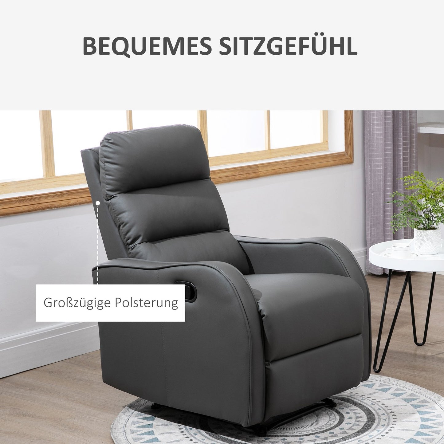 Rocking Recliner Chair, Swivel With Cup Holder, Microfiber