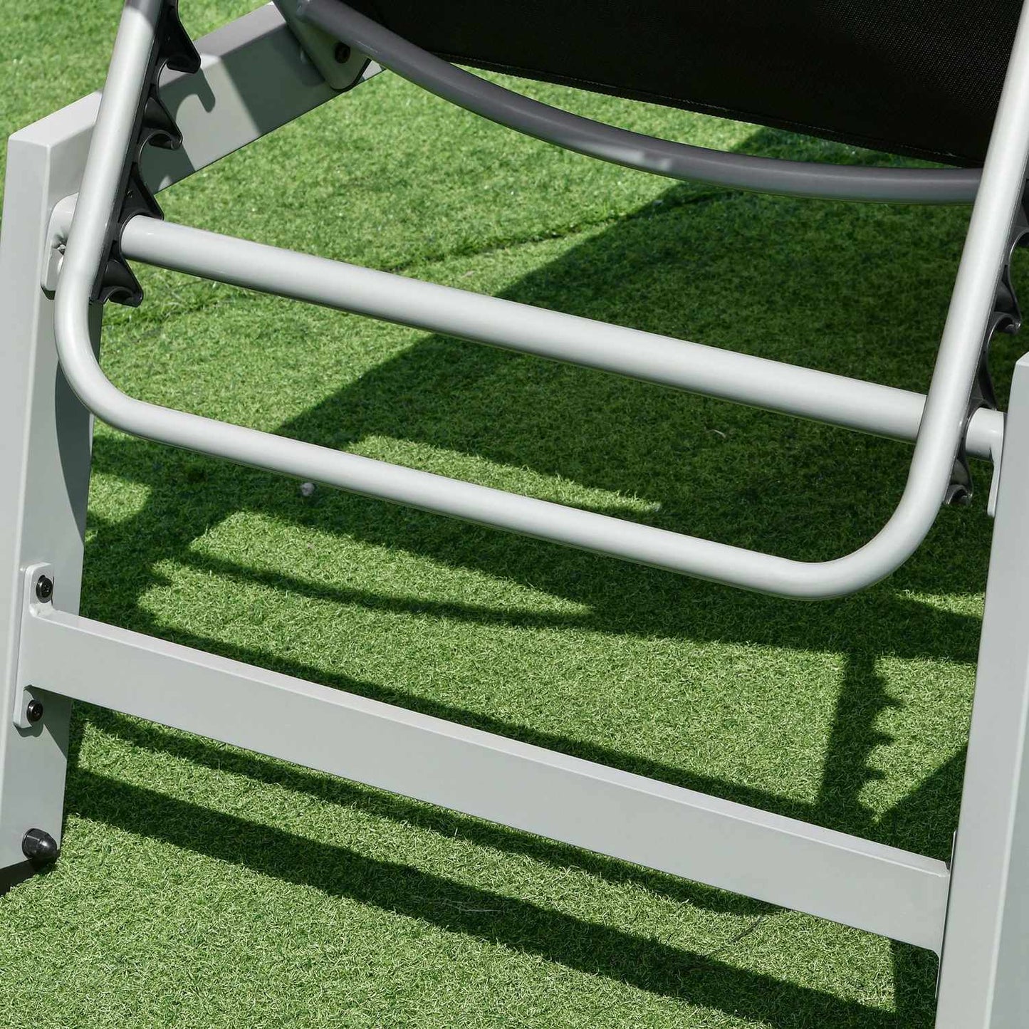 Adjustable sun lounger, black aluminium, 5-level backrest