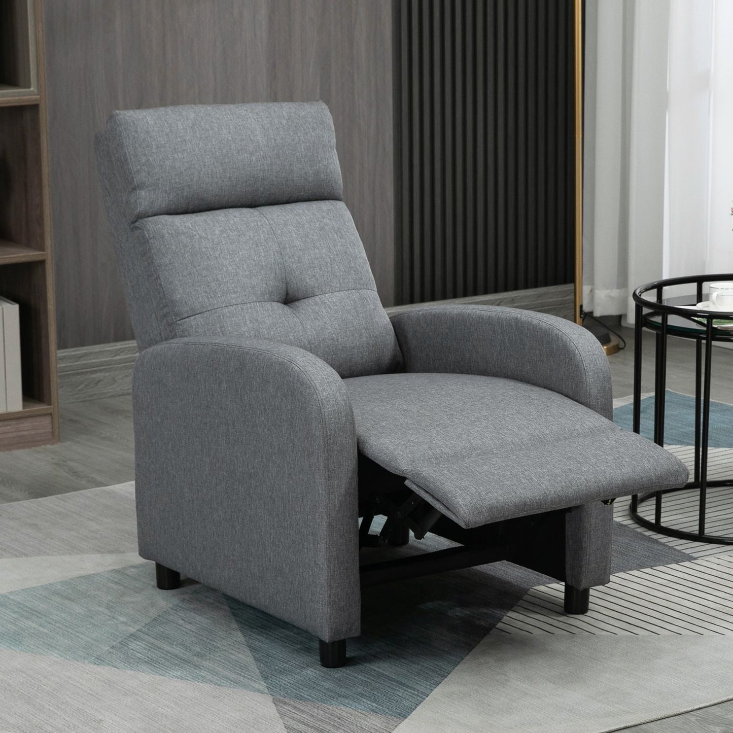 Recliner with Pocket Springs, 150kg, Gray Linen