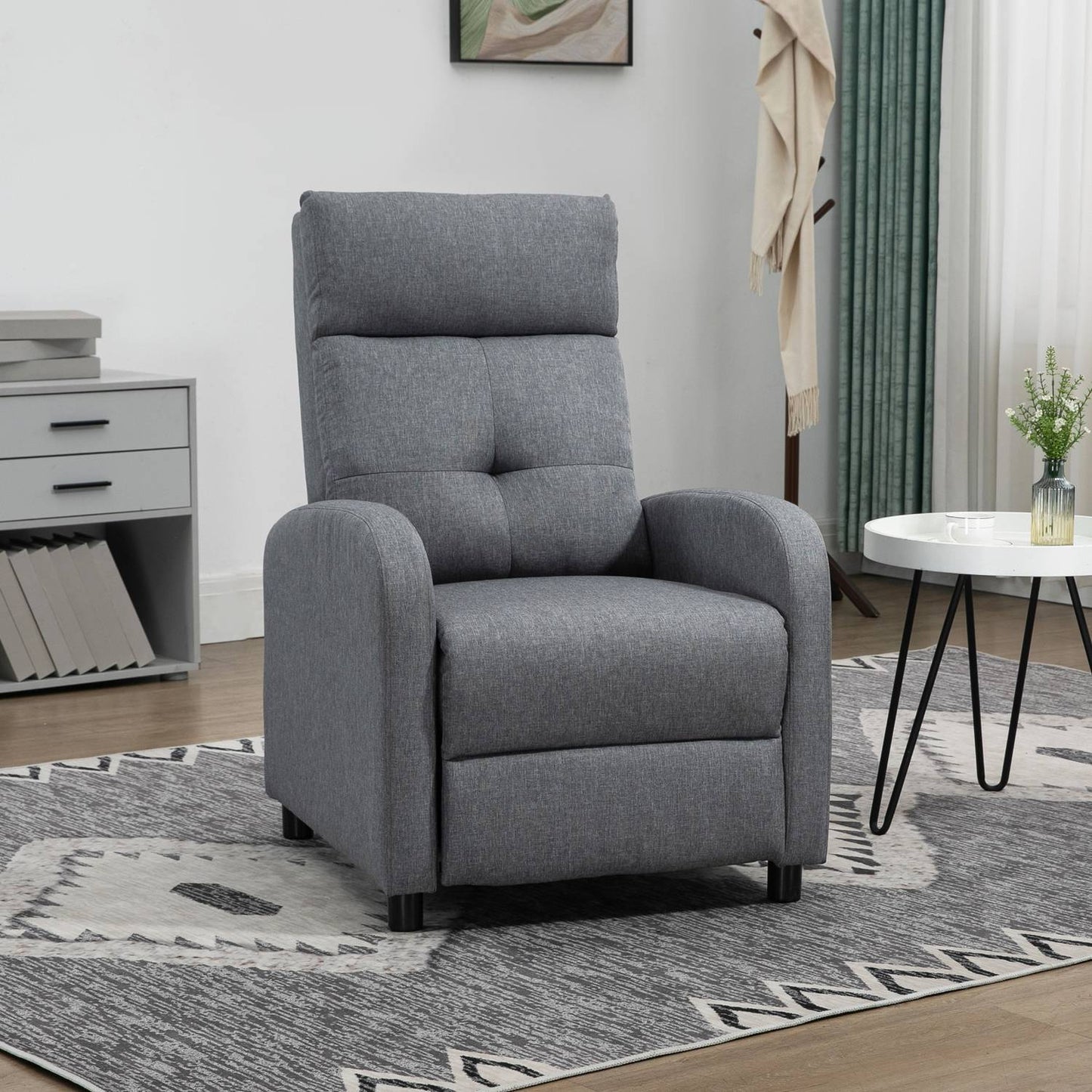 Recliner with Pocket Springs, 150kg, Gray Linen
