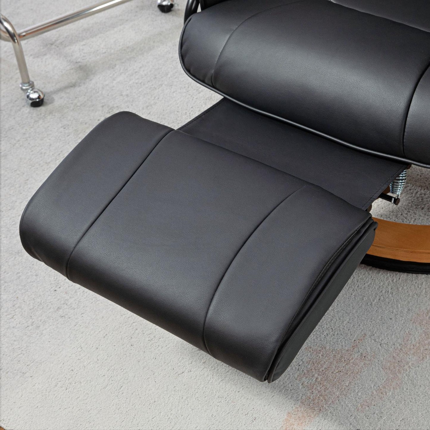 Swivel recliner, synthetic leather, black, 150 kg capacity