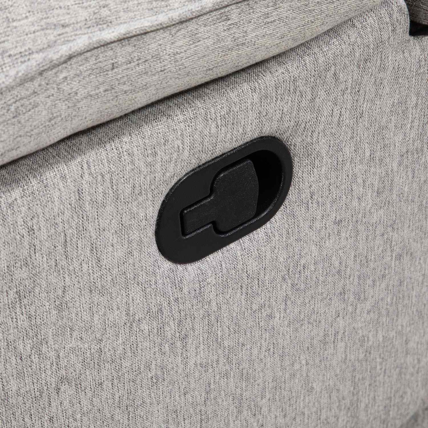 Gray reclining TV chair with footrest, linen upholstery