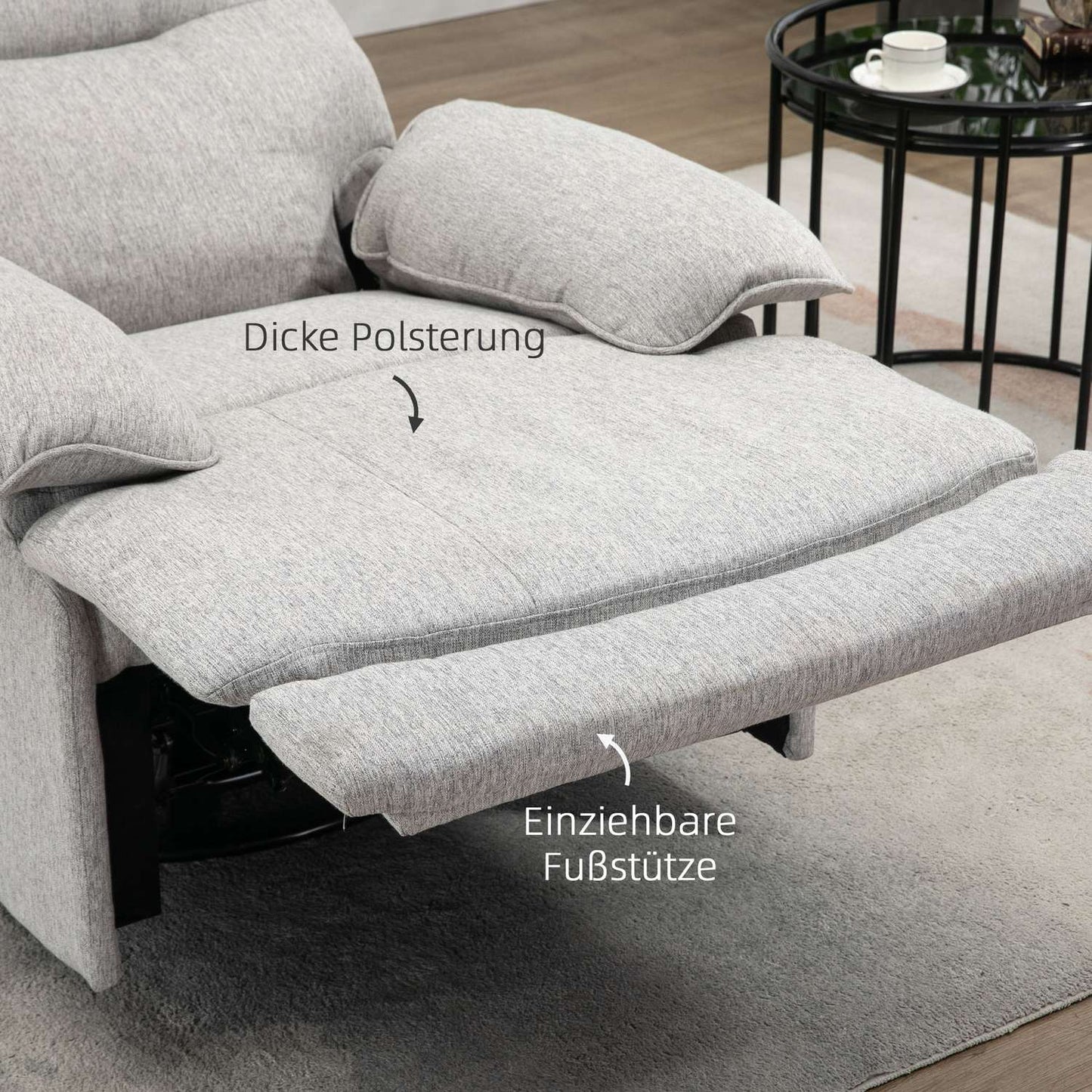 Lounger with swivel, footrest - living room & bedroom