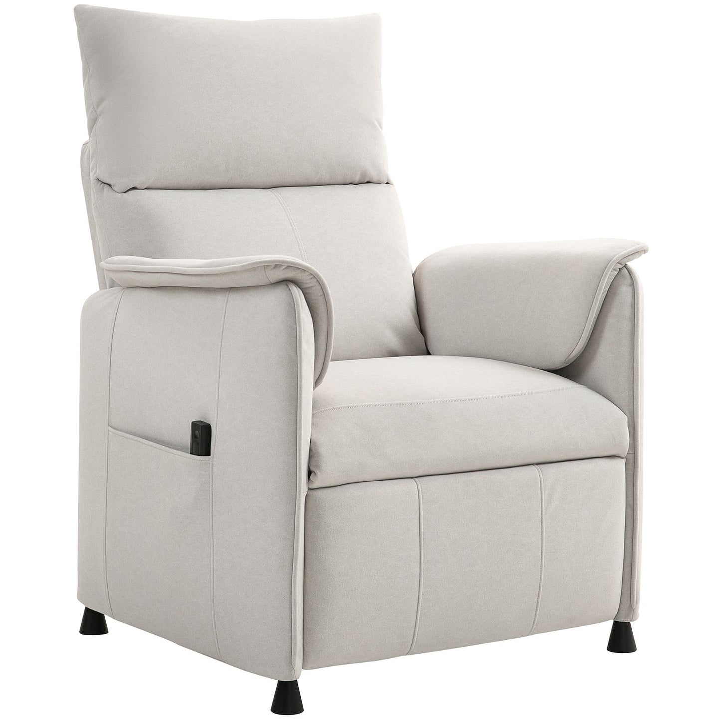 Electric recliner with silent memory function, Cream Velvet