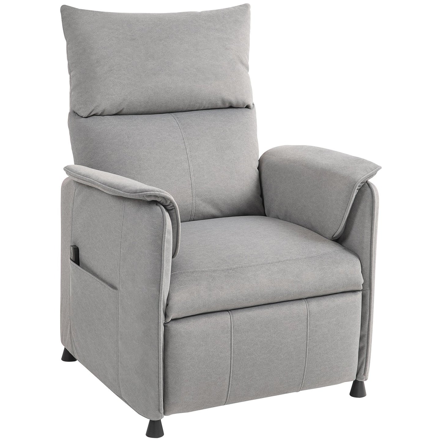 Electric recliner, quiet, memory function, gray velvet