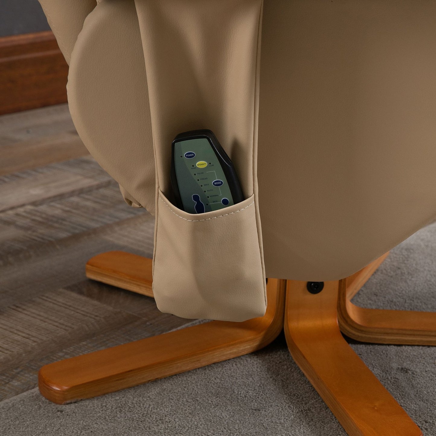 Lounger with footstool, synthetic leather, 145° tilt