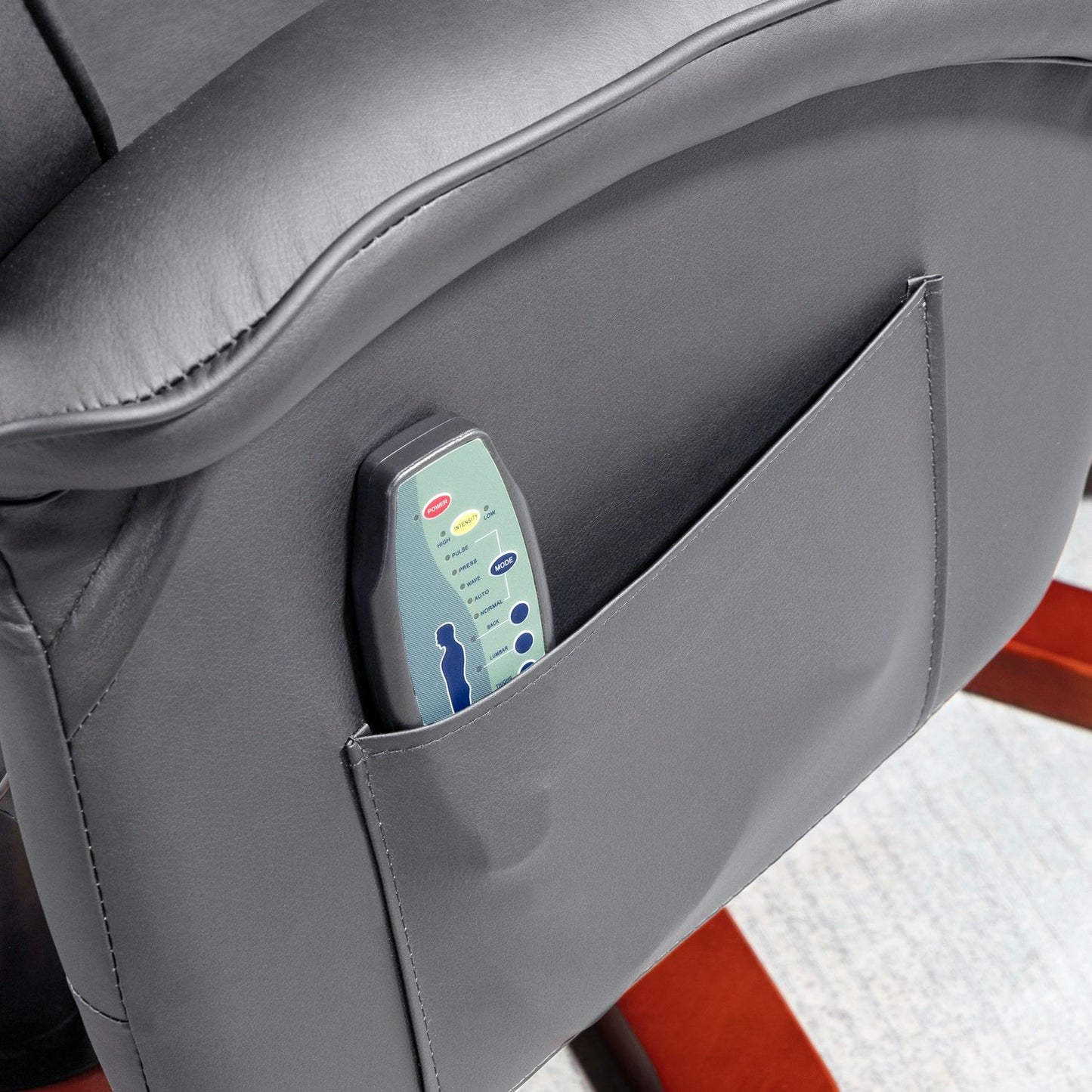 Lounger with footstool, artificial leather, 360° rotatable