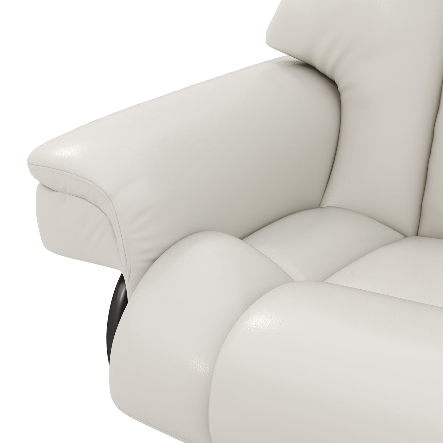 Electric recliner with ottoman, artificial leather, cream