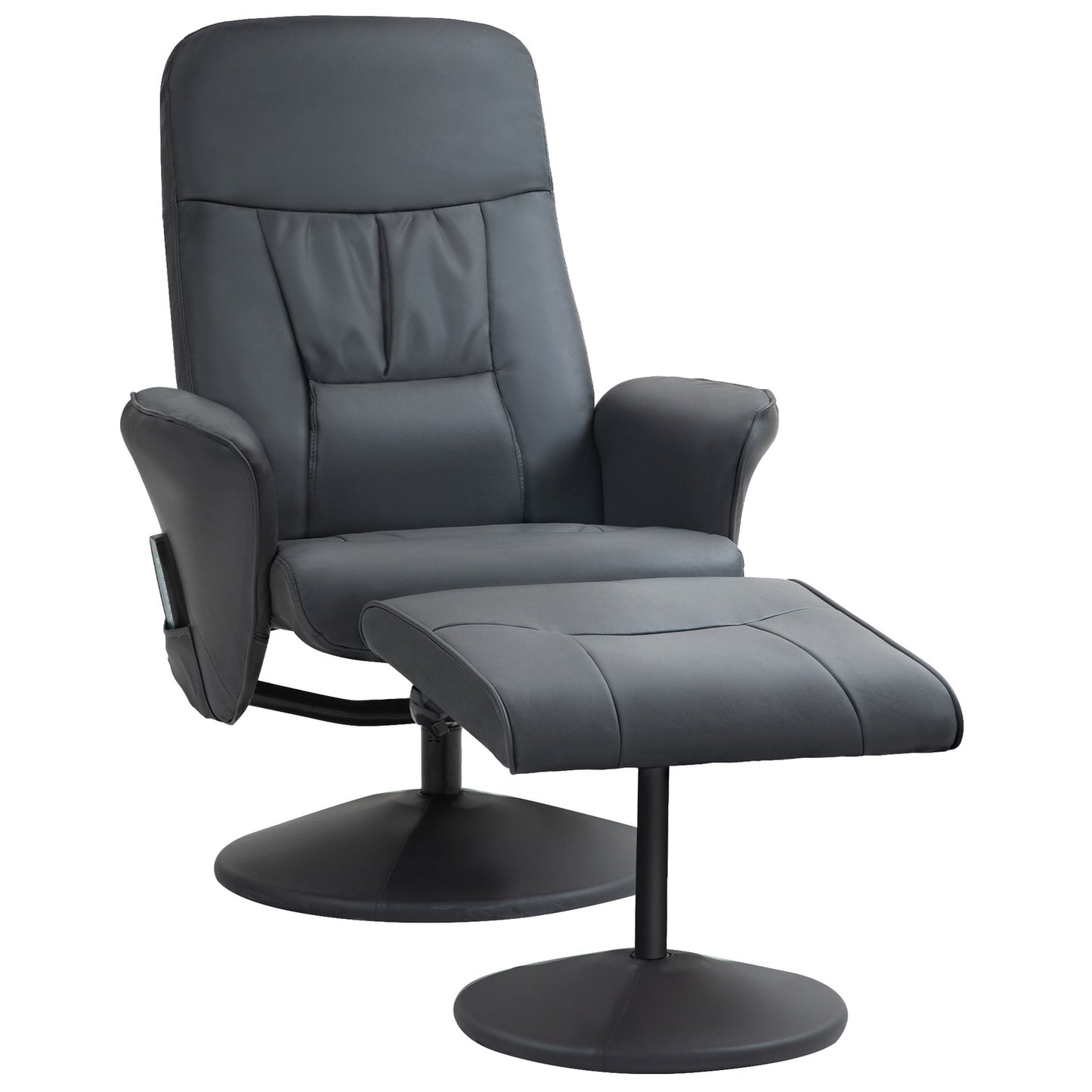 Electric massage chair, synthetic leather, dark grey