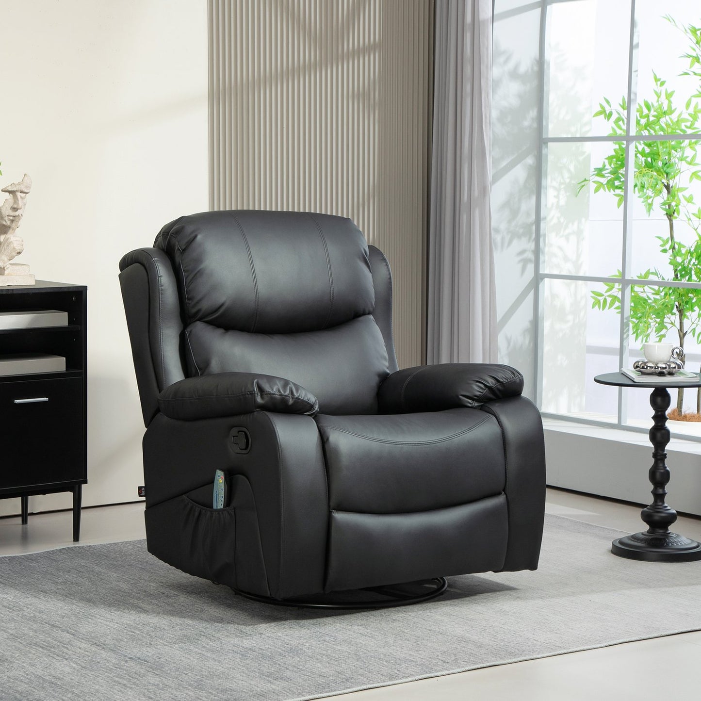 Electric recliner with massage and heating function