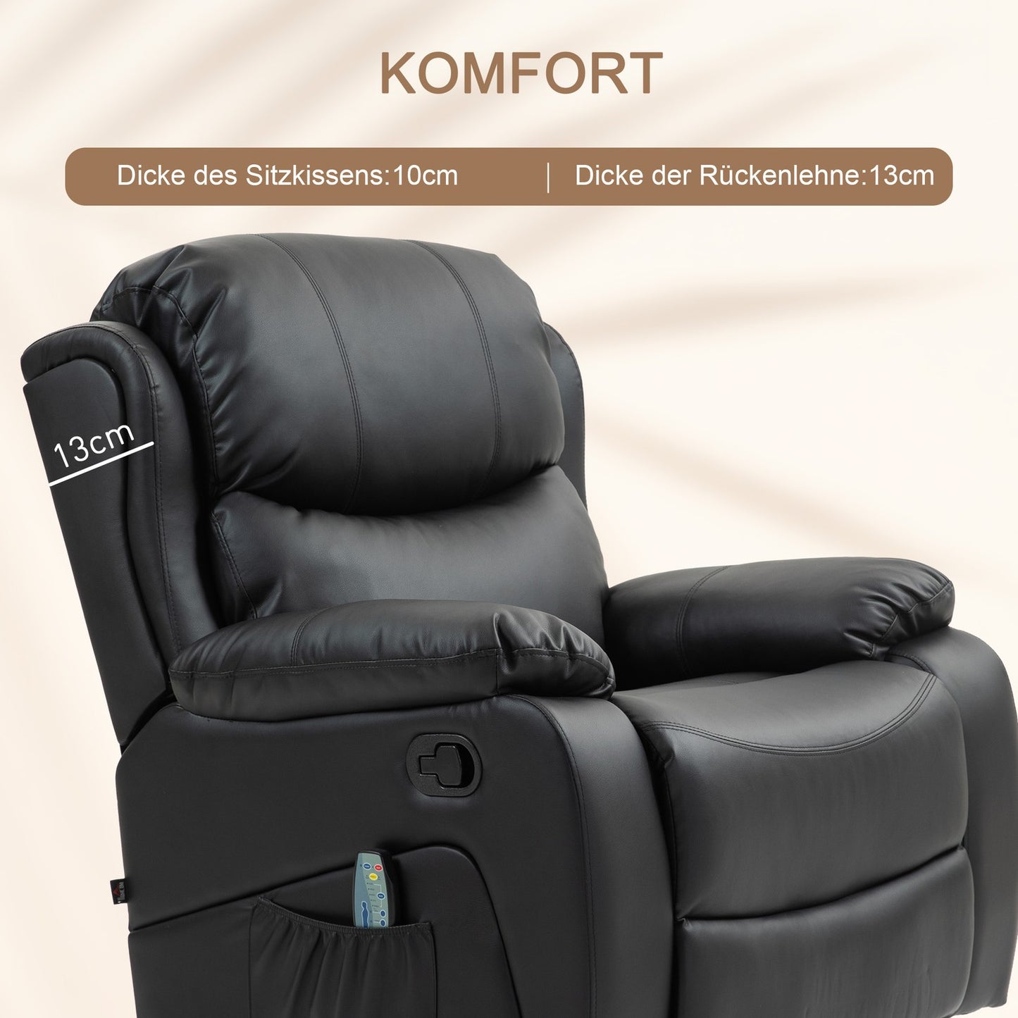 Electric recliner with massage and heating function
